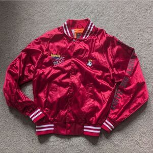B wood Air Pablo Flight Jacket Red Satin Size S